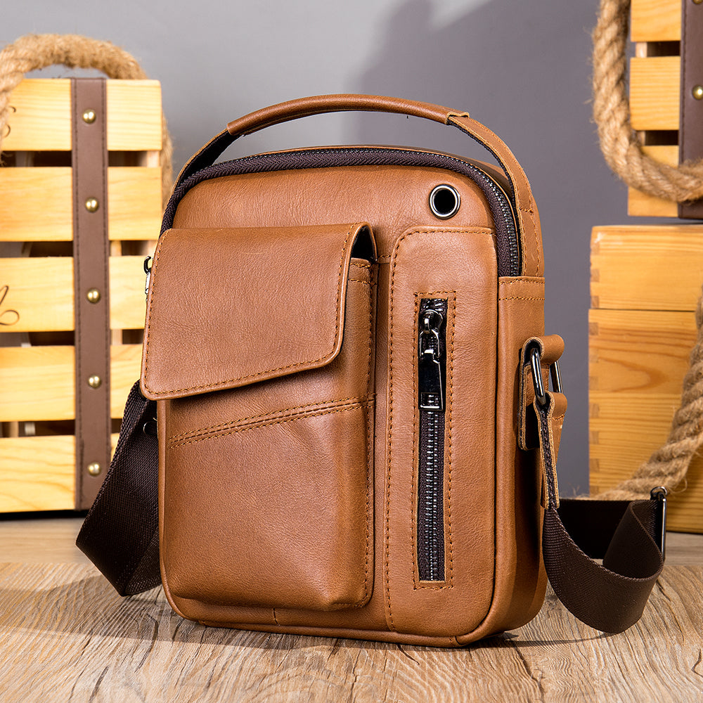 Men's Cowhide Crossbody Shoulder Bag