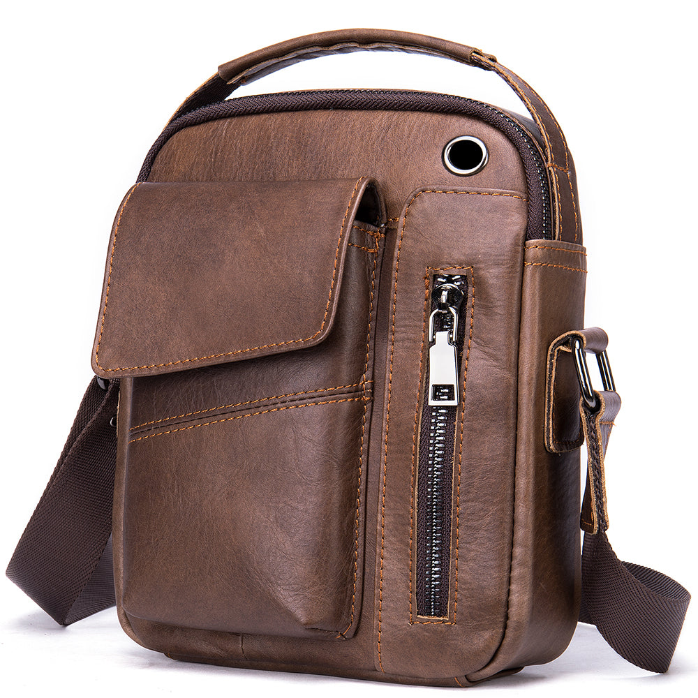 Men's Cowhide Crossbody Shoulder Bag