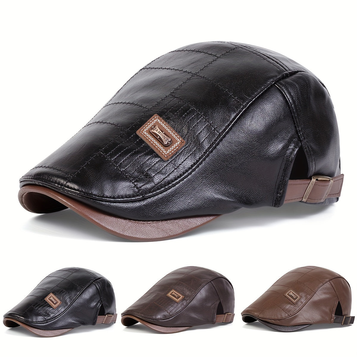 PRIMEVARO™ Heritage Leather Flat Cap