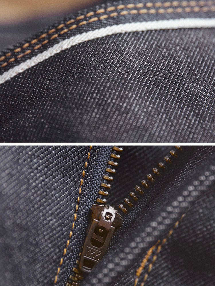 Men's American Retro Style Raw Denim Jeans