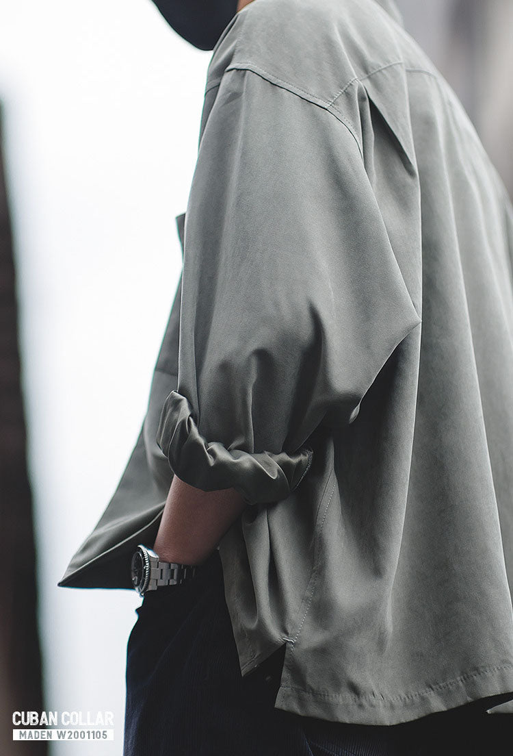 Men's Cuban Collar Loose-Fit Shirt