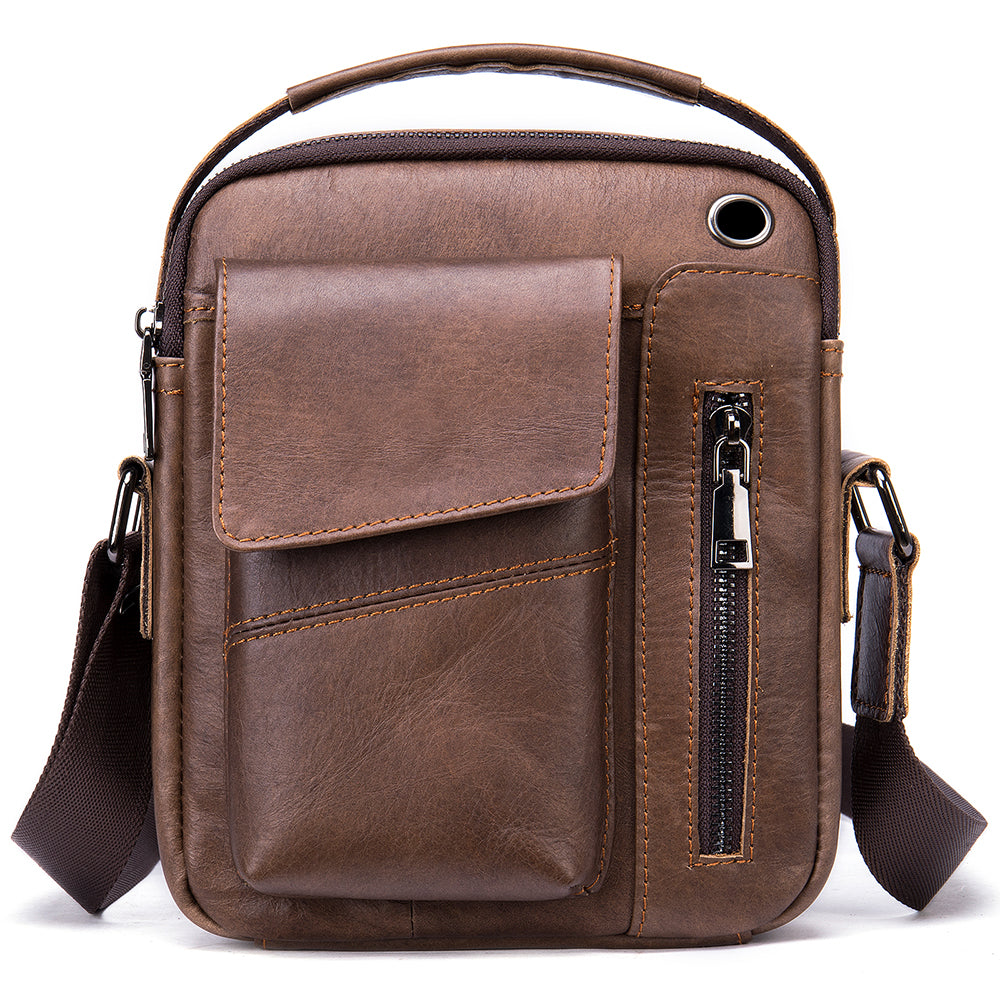 Men's Cowhide Crossbody Shoulder Bag