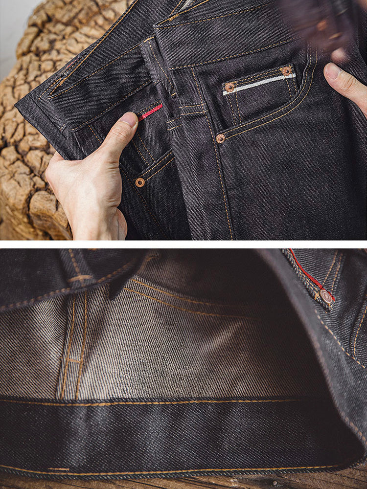 Men's American Retro Style Raw Denim Jeans