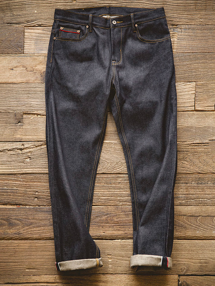 Men's American Retro Style Raw Denim Jeans