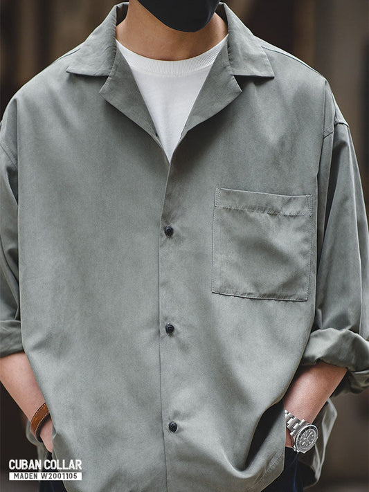 Men's Cuban Collar Loose-Fit Shirt