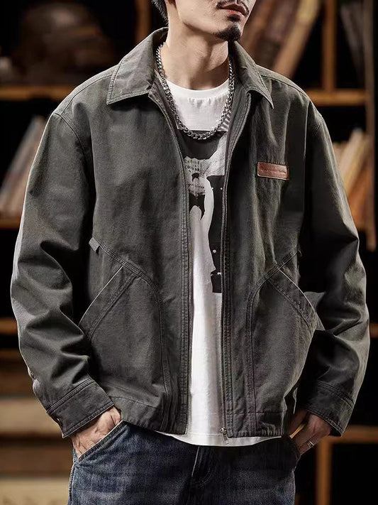 Men's Vintage-Inspired Casual Workwear Jacket