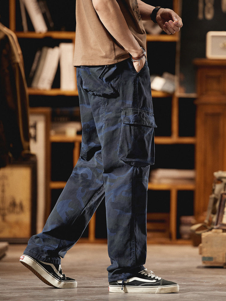 Men's American Vintage-Inspired Camo Cargo Pants