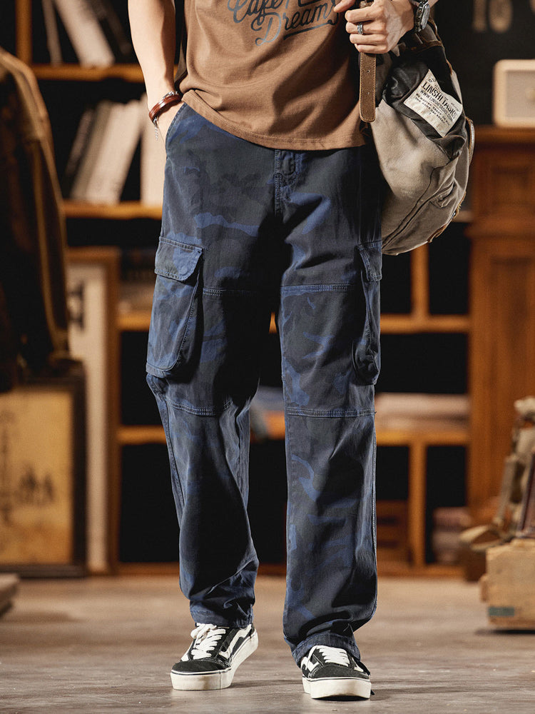 Men's American Vintage-Inspired Camo Cargo Pants