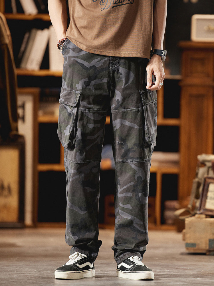 Men's American Vintage-Inspired Camo Cargo Pants
