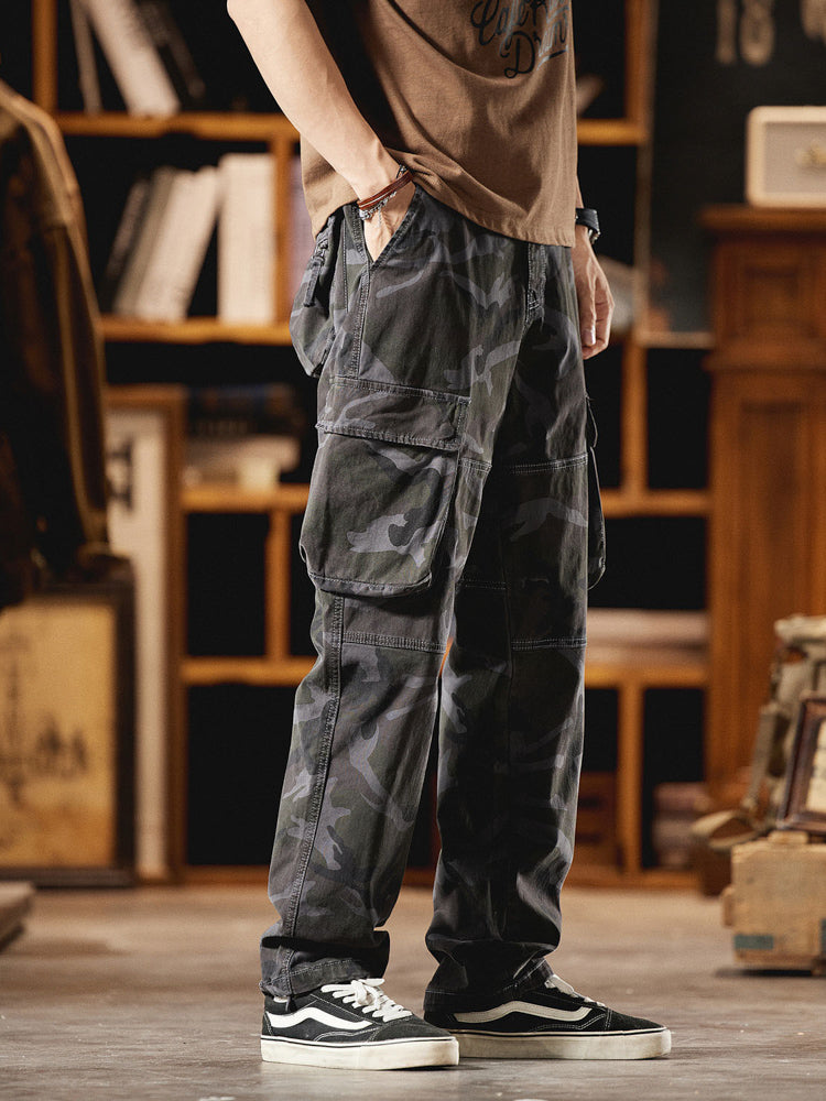 Men's American Vintage-Inspired Camo Cargo Pants