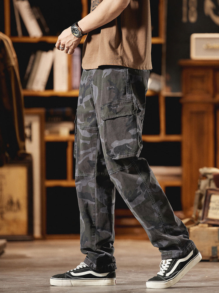 Men's American Vintage-Inspired Camo Cargo Pants