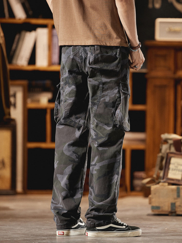 Men's American Vintage-Inspired Camo Cargo Pants