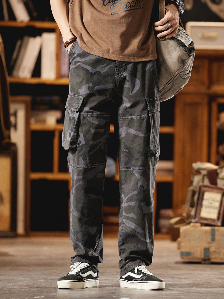 Men's American Vintage-Inspired Camo Cargo Pants