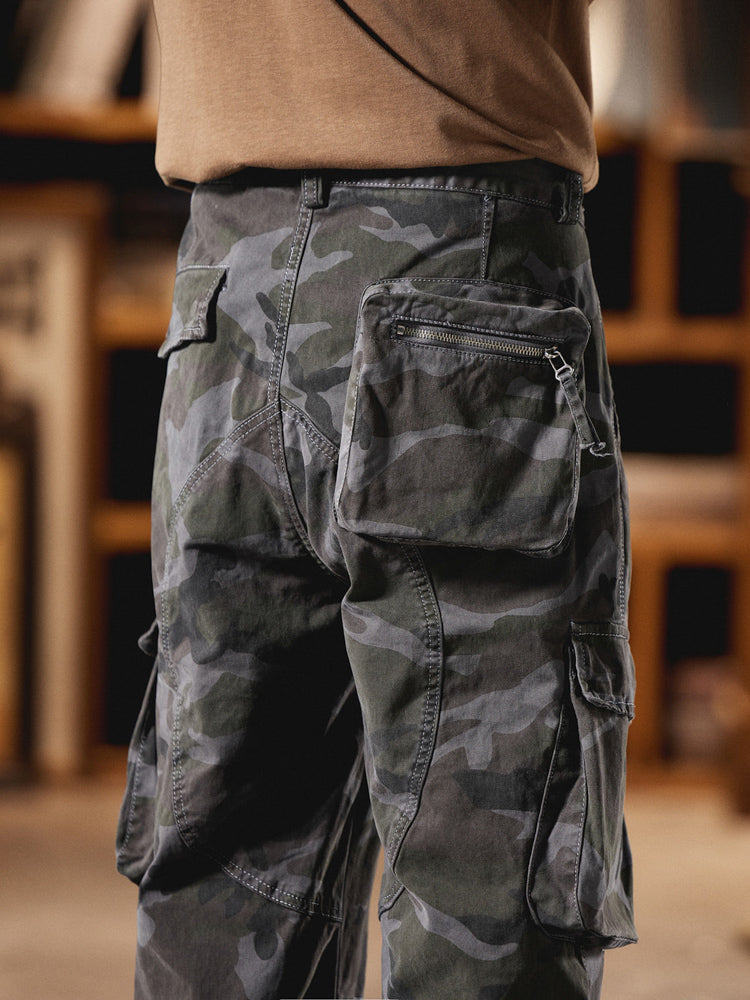 Men's American Vintage-Inspired Camo Cargo Pants