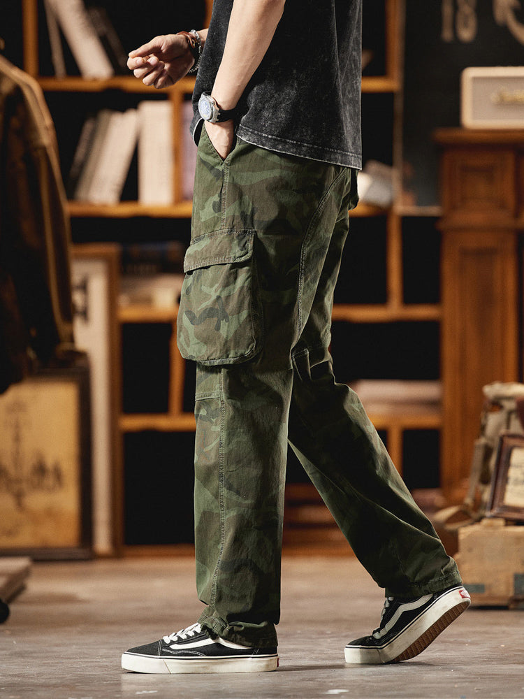 Men's American Vintage-Inspired Camo Cargo Pants