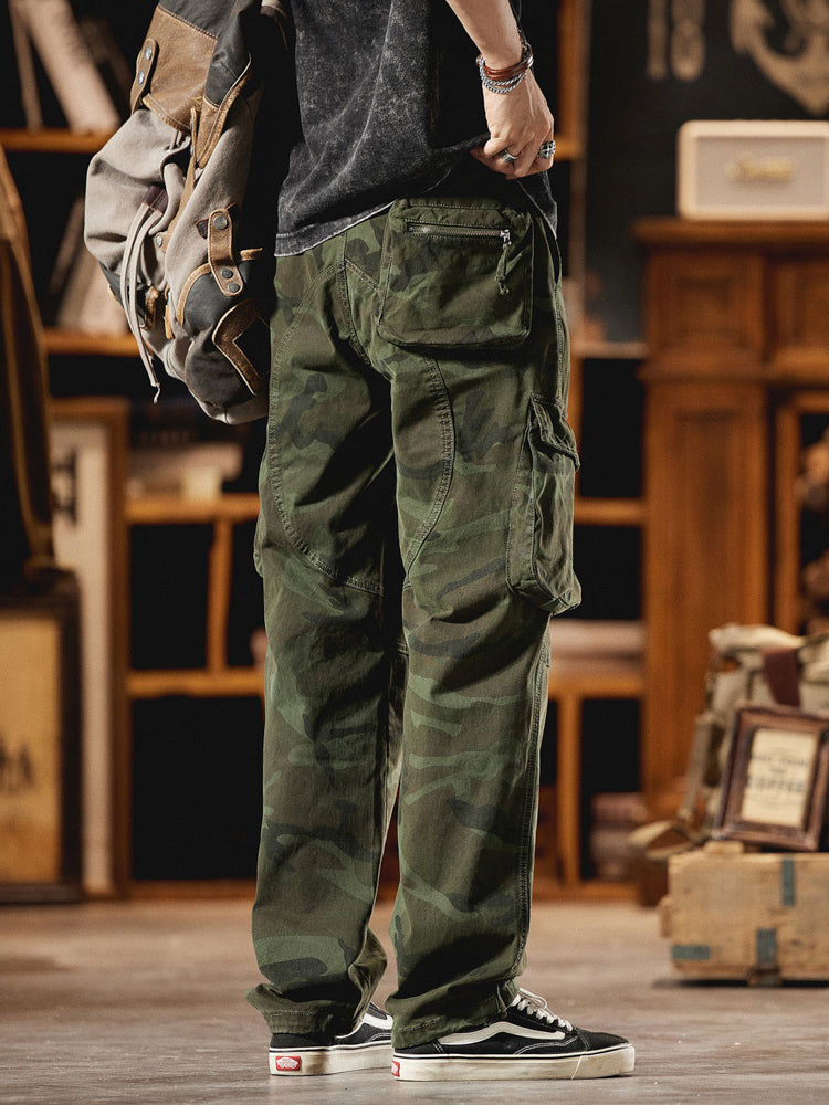 Men's American Vintage-Inspired Camo Cargo Pants
