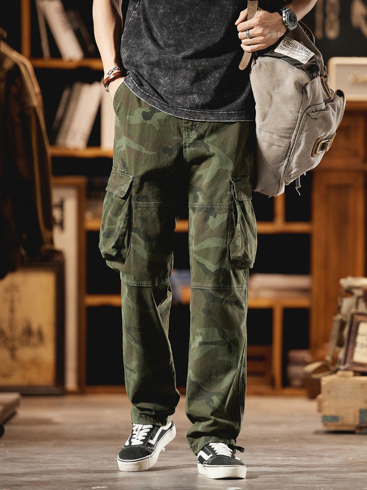 Men's American Vintage-Inspired Camo Cargo Pants