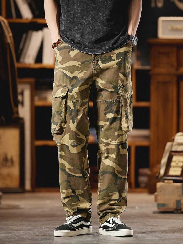 Men's American Vintage-Inspired Camo Cargo Pants