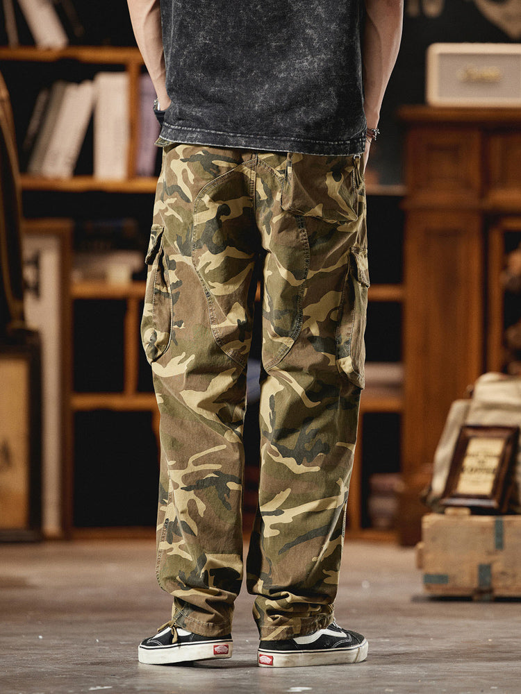 Men's American Vintage-Inspired Camo Cargo Pants