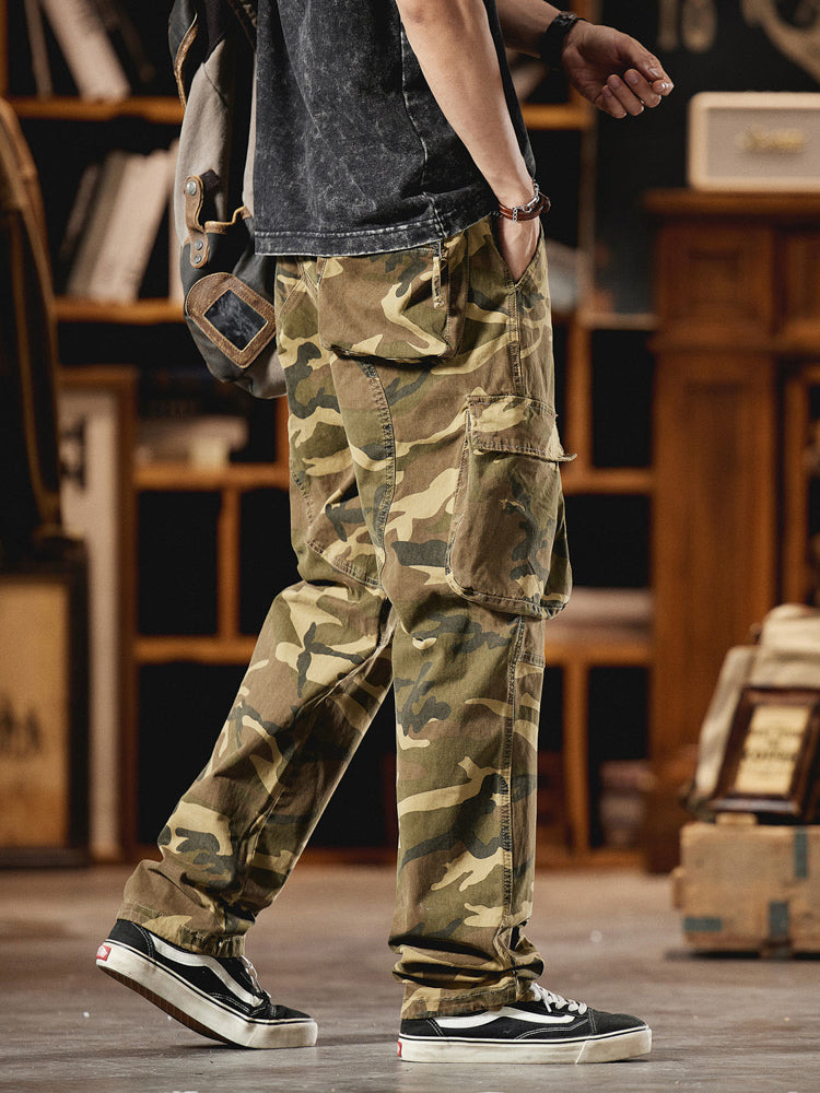 Men's American Vintage-Inspired Camo Cargo Pants