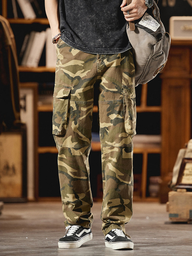 Men's American Vintage-Inspired Camo Cargo Pants